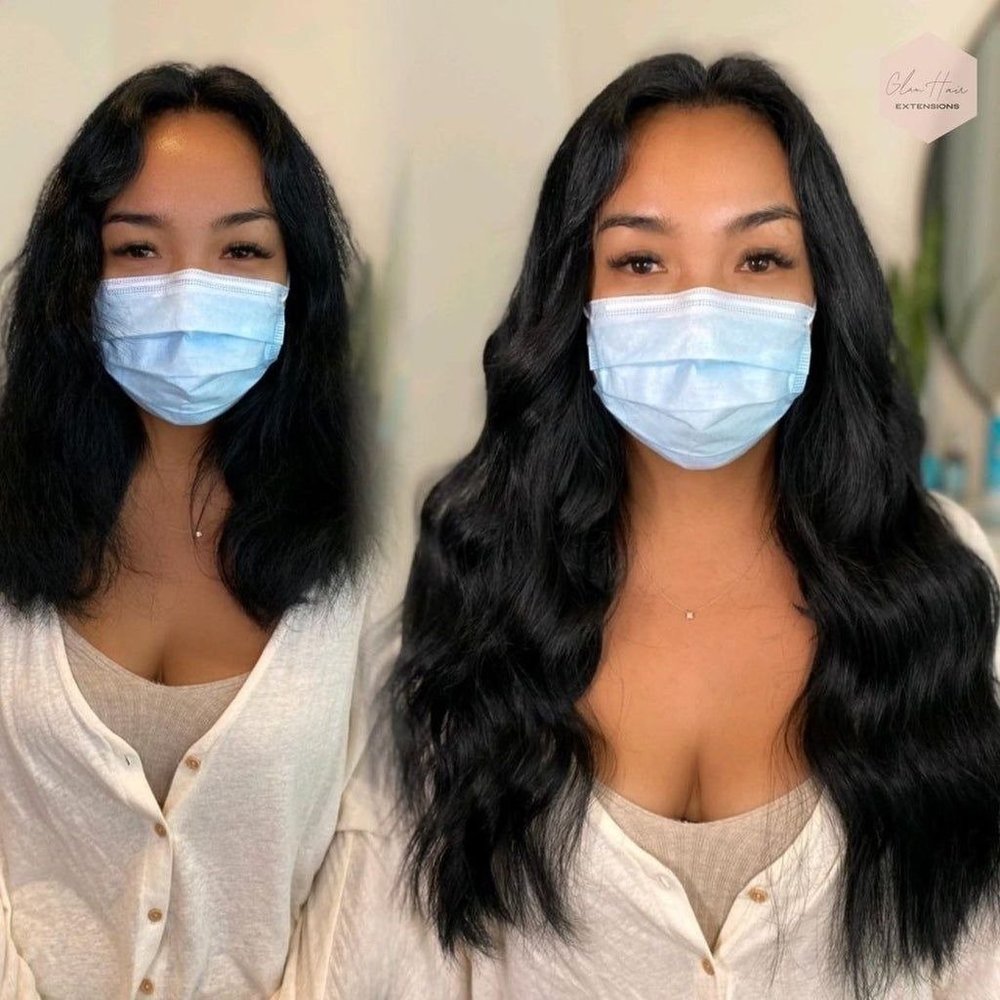 High Quality Human Hair Extensions 1B Body Wave  18" inches